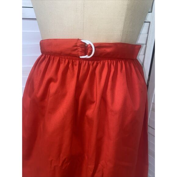 Vintage Jilly 70s Red POLYESTER A Line Skirt Size Large Sailboat Embroidered - Picture 4 of 10